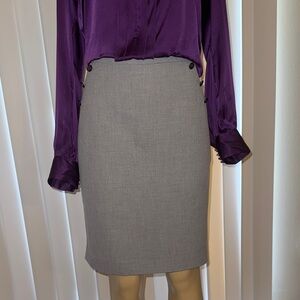 White House Black Market Gray Pencil Skirt